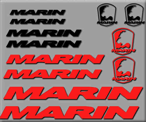 STICKERS SET MARIN BICYCLE COLOUR COMBINATION REF: R0205