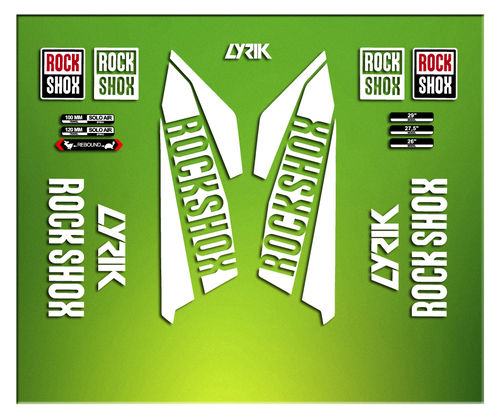 STICKERS FORK ROCK SHOX LYRIC 2016 ELX52  AUFKLEBER AUTOCOLLANT ADESIVI BICICLETA CYCLE MTB BIKE