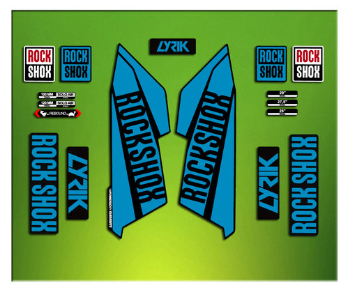 FORK STICKERS ROCK SHOX LYRIC 2016 ELX53 AUFKLEBER AUTOCOLLANT ADESIVI BICICLETA CYCLE MTB BIKE
